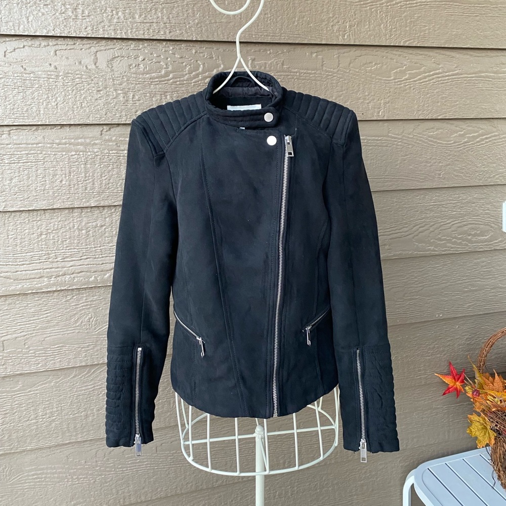 H&M faux suede biker moto women’s jacket, size 2